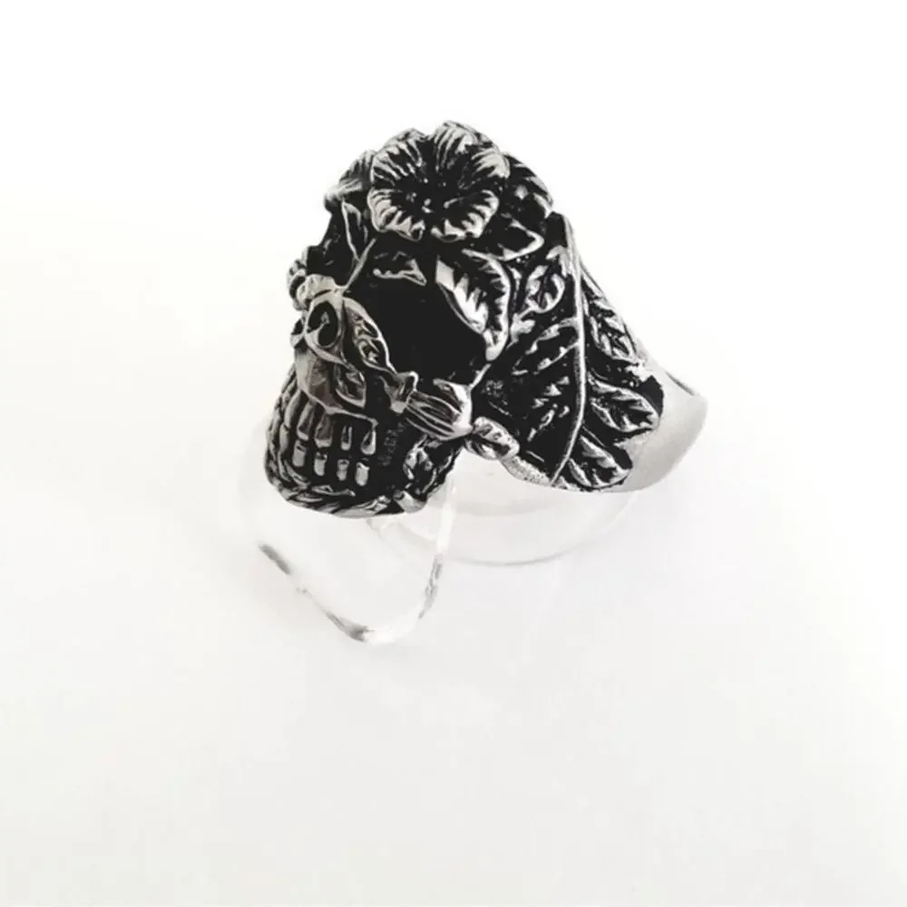 New stainless steel‎ mens skull ring size 14